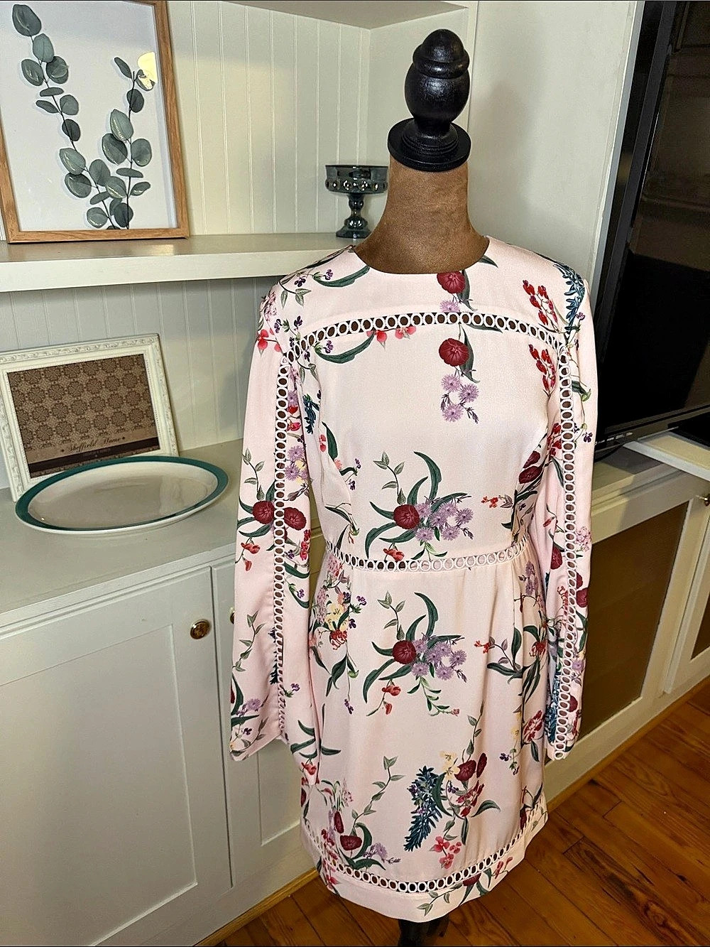 Sezane Floral Mini Dress in Pink Like New